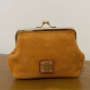 Dooney Bourke Suede Leather Kiss Lock Coin Purse